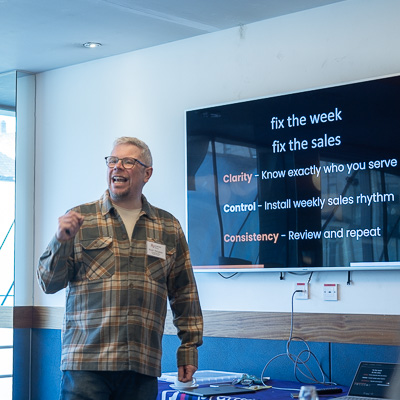 Scott working with founders
